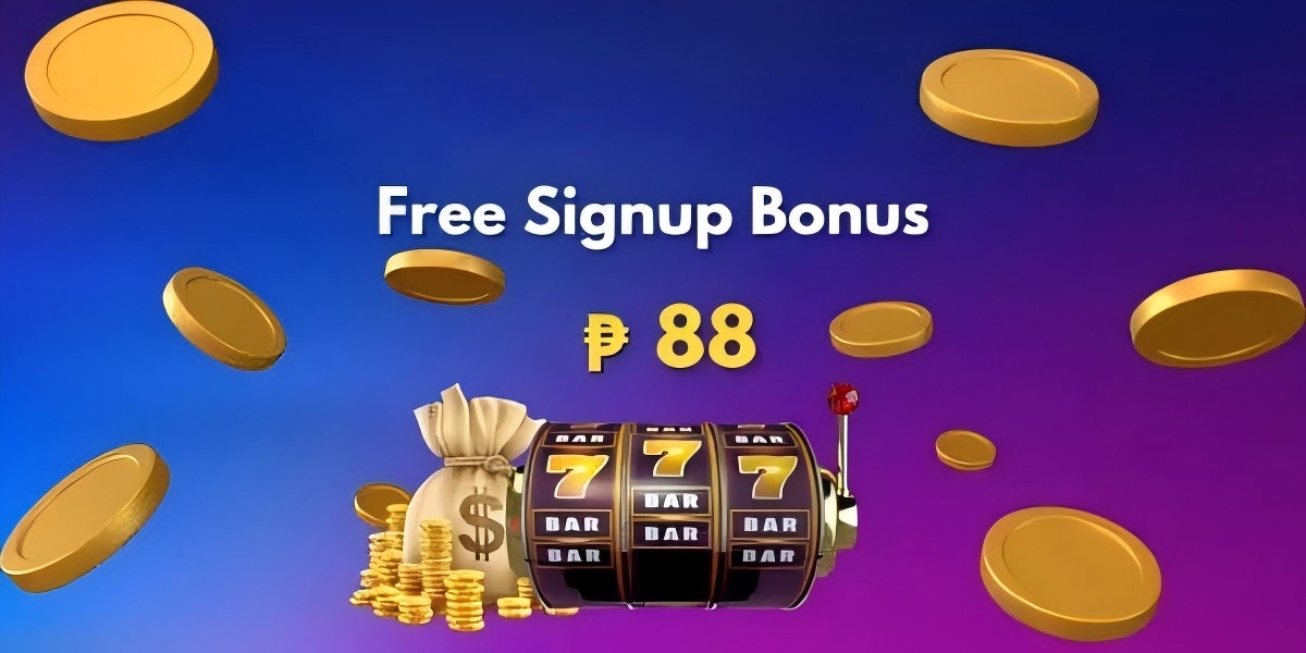 Banner WMC Academy: máy slot ba số 7, túi tiền và vàng xu với thông điệp Free Signup Bonus 88